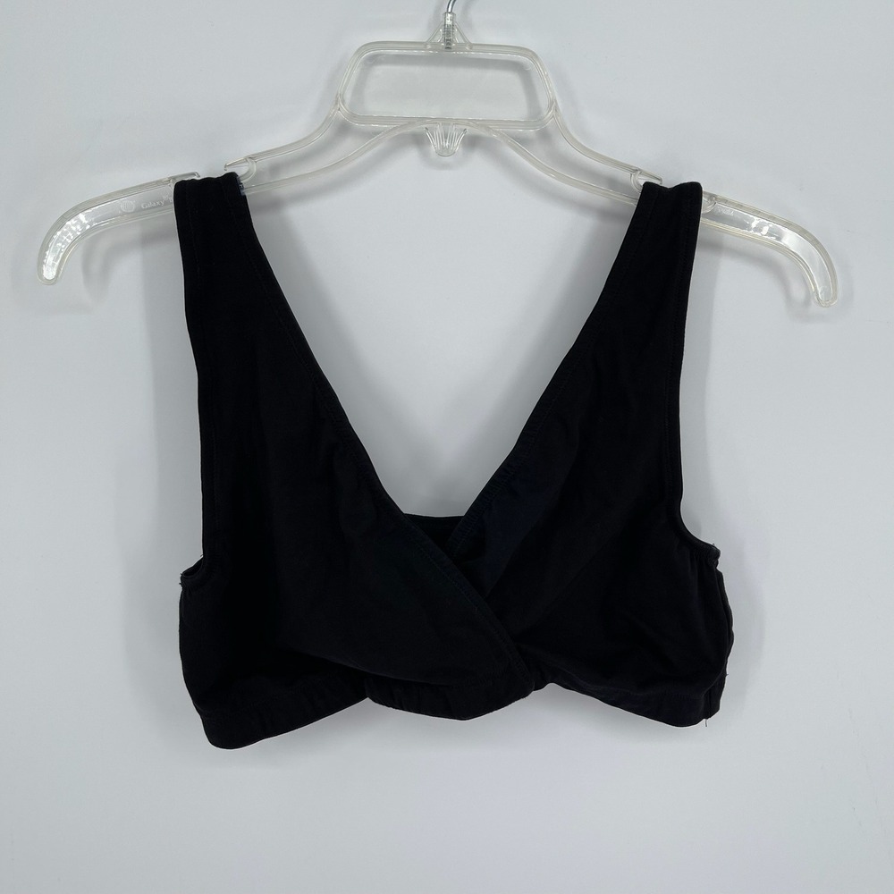 Motherhood Maternity Women's Black Surplice Stretch Nursing Bralette Size L